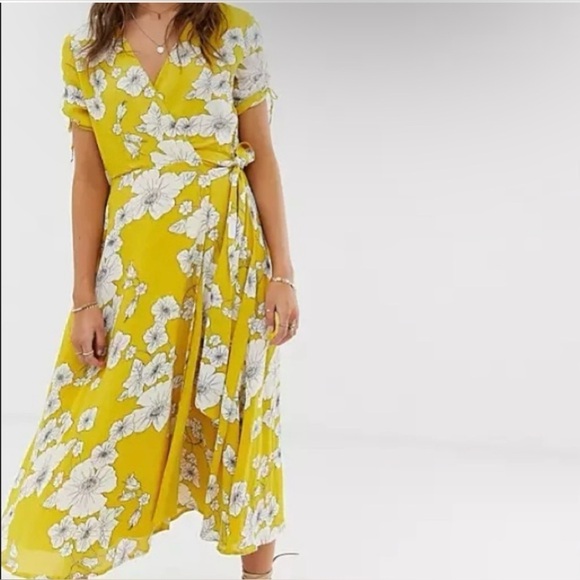 Cleobella Myra Wrap Dress in Yellow - Picture 2 of 8